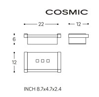 MEDIDAS JABONERA DUCHA METRIC COSMIC